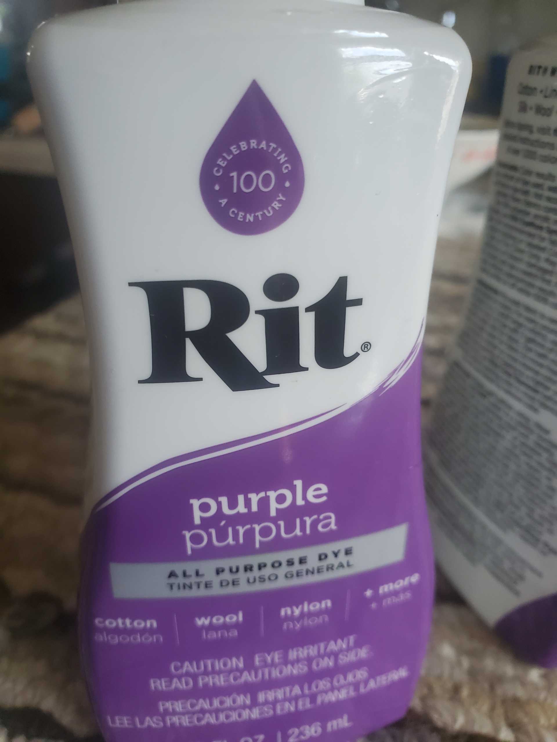 a bottle of purple rit dye